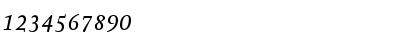 Download AtmaSerifTF-MediumItalic Regular Font Numeric Preview