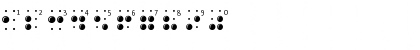 Download BrailleLatin Regular Font Numeric Preview