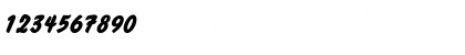 Download Brush Stroke 26 BoldItalic Font Numeric Preview