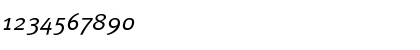 Download MetaPro-NormalItalic Regular Font Numeric Preview