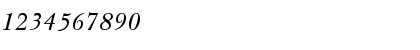 Download ITC New Baskerville Semi Bold Italic Font Numeric Preview