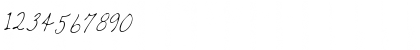 Download CarolinesHand Italic Font Numeric Preview