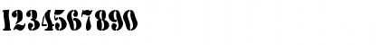 Download AustralianFlyingCorpsStencilE Regular Font Numeric Preview