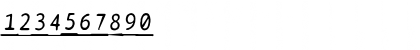 Download BPtypewriteDamagedUnderscored Italic Font Numeric Preview