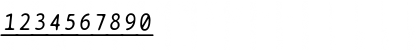 Download BPtypewriteUnderscored Italic Font Numeric Preview