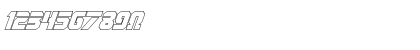 Download OmegaForce Outline Italic Italic Font Numeric Preview