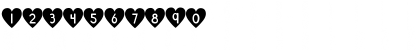 Download DJB Shape Up Hearts Regular Font Numeric Preview