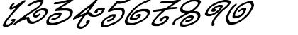 Download Kurly Kyoots Italic Font Numeric Preview