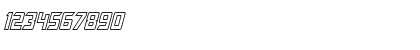 Download Megatron Hollow Condensed Italic Font Numeric Preview