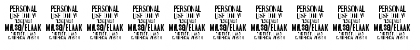 Download Blaak Thin PERSONAL USE Regular Font Numeric Preview
