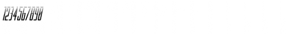Download Blue Cobra Halftone Italic Regular Font Numeric Preview