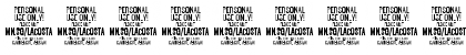 Download Lacosta PERSONAL USE ONLY Regular Font Numeric Preview
