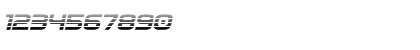Download Omega Flight Gradient Italic Regular Font Numeric Preview