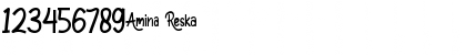 Download Amina Reska Regular Font Numeric Preview