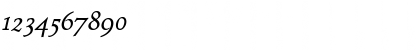 Download Prospero OldstyleSemiBoldItalic Font Numeric Preview
