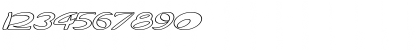 Download Qurve Hollow Wide Italic Font Numeric Preview
