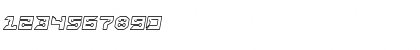 Download RayzorBlunt Outline Italic Regular Font Numeric Preview