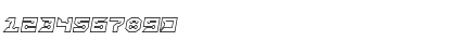 Download RayzorSharp Outline Italic Regular Font Numeric Preview