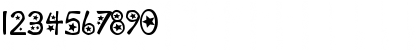 Download sabrina star Regular Font Numeric Preview