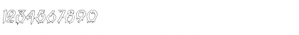 Download Creepy HollowCondensed Italic Font Numeric Preview