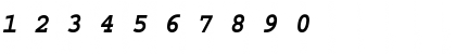 Download Dark Courier Bold Italic Font Numeric Preview