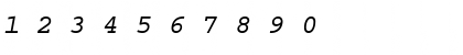 Download Dark Courier Italic Font Numeric Preview