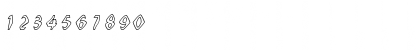Download Dross04HollowSlanted Regular Font Numeric Preview