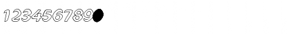 Download Dross06HollowSlanted Regular Font Numeric Preview