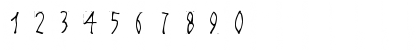 Download HandwrittenSlim Regular Font Numeric Preview