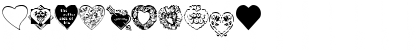 Download Hearts Galore Regular Font Numeric Preview