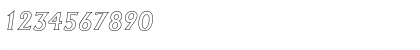 Download JacobBeckerOutline-Medium Italic Font Numeric Preview