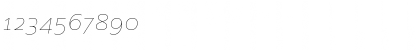Download Nubian-ThinItalic Medium Italic Font Numeric Preview