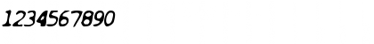 Download Bleached Italic Font Numeric Preview