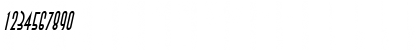 Download AsiaThin Italic Font Numeric Preview