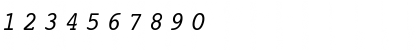 Download Courier SWA Italic Font Numeric Preview