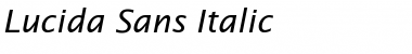 Download Lucida Sans Italic Font Title Preview