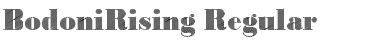 Download BodoniRising Regular Font Title Preview