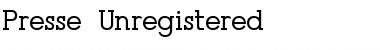 Download Presse (Unregistered) Regular Font Title Preview
