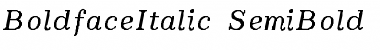 Download BoldfaceItalic-SemiBold-Italic Regular Font Title Preview