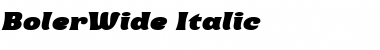 Download BolerWide Italic Regular Font Title Preview