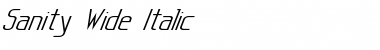 Download Sanity Wide Italic Font Title Preview