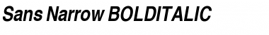 Download Sans Narrow BOLDITALIC Font Title Preview