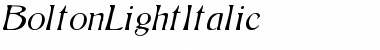 Download BoltonLightItalic Regular Font Title Preview