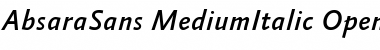 Download AbsaraSans-MediumItalic Regular Font Title Preview