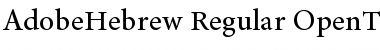 Download Adobe Hebrew Regular Font Title Preview