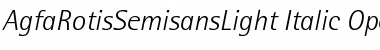 Download AgfaRotisSemisansLight Italic Font Title Preview