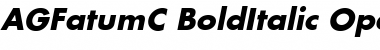 Download AGFatumC Bold Italic Font Title Preview