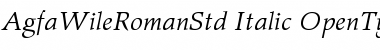 Download Agfa Wile Roman Std Italic Font Title Preview