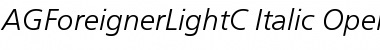 Download AGForeignerLightC Italic Font Title Preview