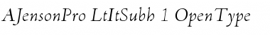 Download Adobe Jenson Pro Light Italic Subhead Font Title Preview